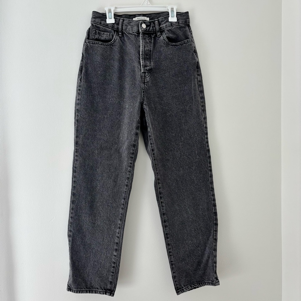 Pacsun Grey High Waisted Straight Leg Jeans